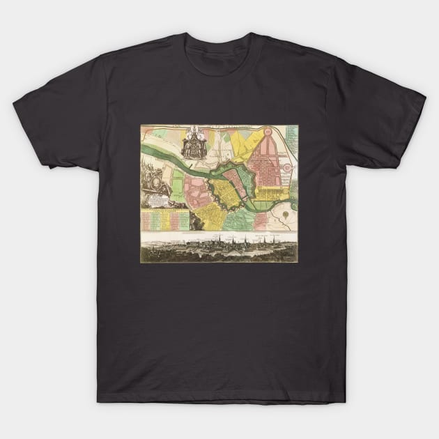 Antique Map of Berlin, Germany by Matthäus Seutter, 1738 T-Shirt by MasterpieceCafe